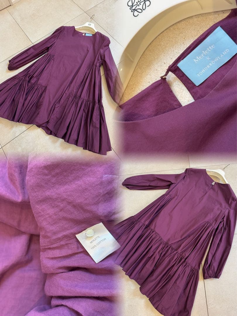 トゥモローランド Merlette マーレ ワンピースパープル トゥモローランド Merlette マーレ ワンピースパープル