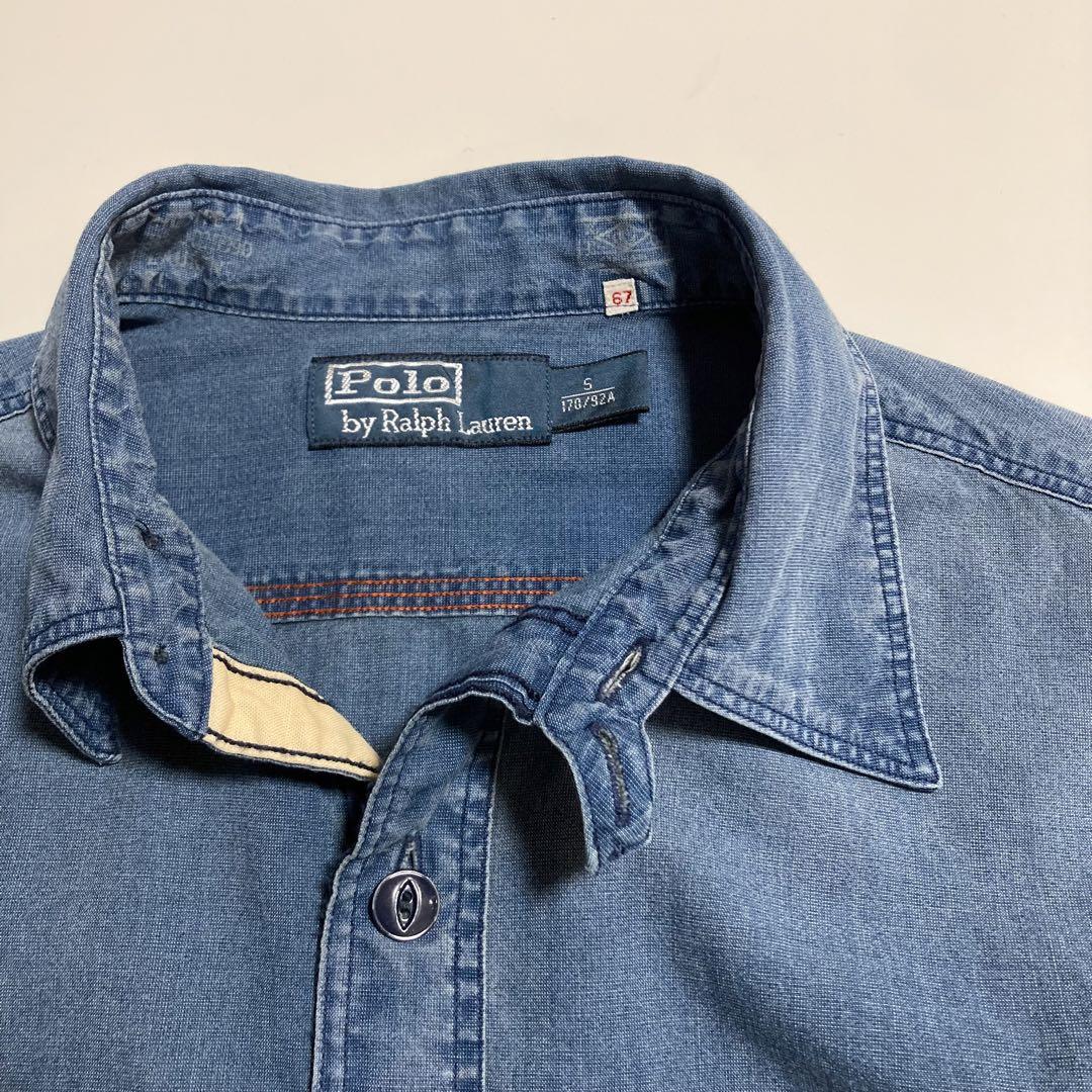 大人の上質  Ralph 90s 希少 Lauren S インディゴシャンブレーシャツ トップス
