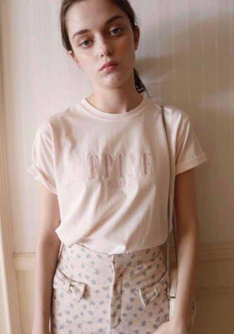 epine エピヌ 刺繍ロゴTシャツ 半袖 ピンク - メルカリ