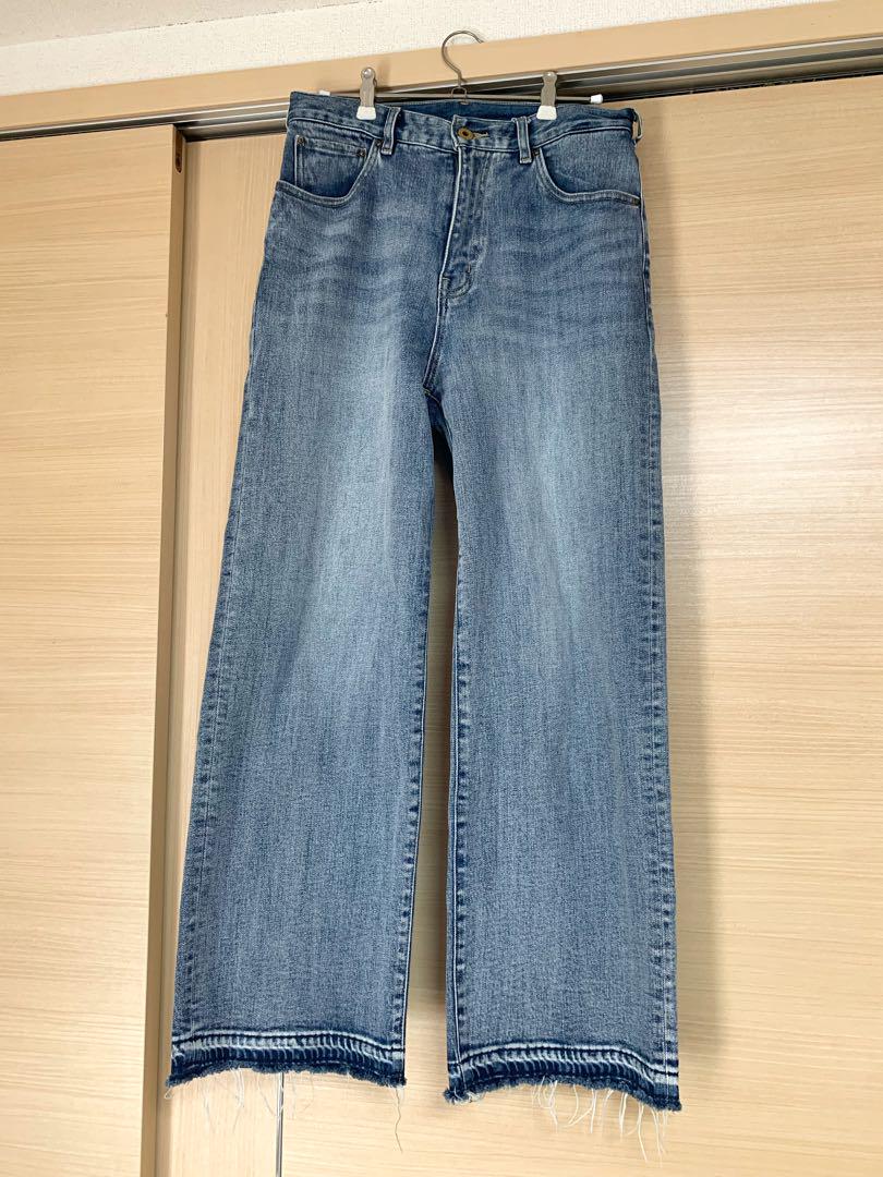スピックアンドスパン　ルーズストレートデニム　36 ブルー