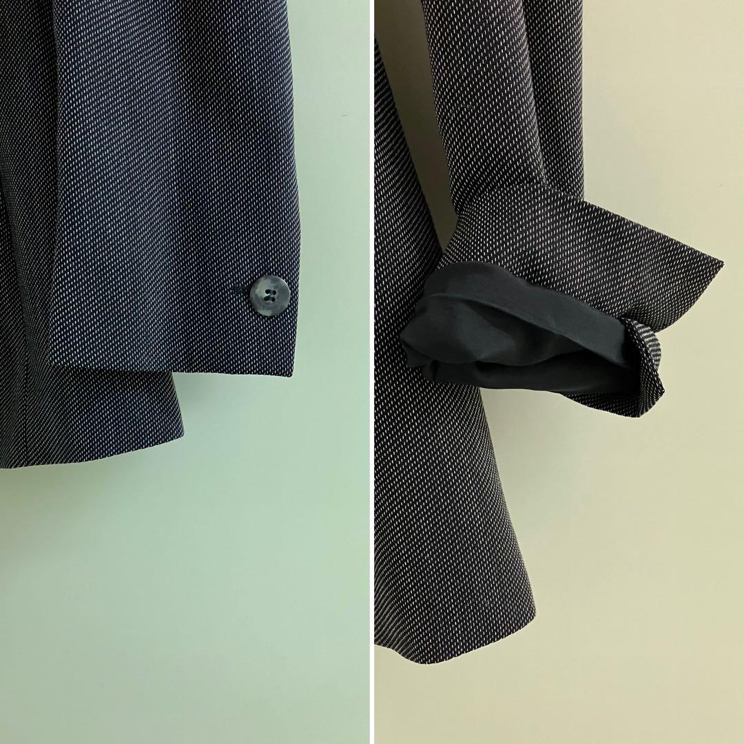 【MaxMara】 BLACK WOOL 比翼ダブル スーツ