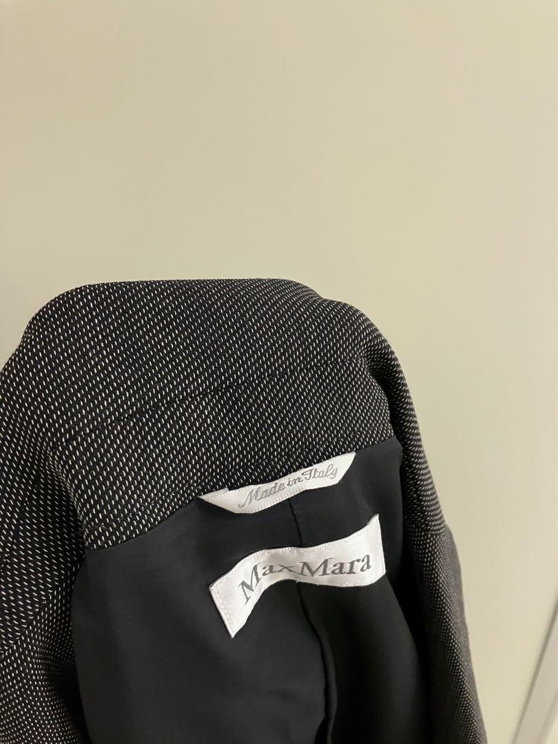 【MaxMara】 BLACK WOOL 比翼ダブル スーツ