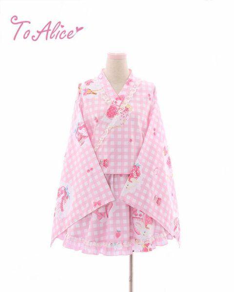 toAlice いちごギンガムチェック浴衣 浴衣ドレス
