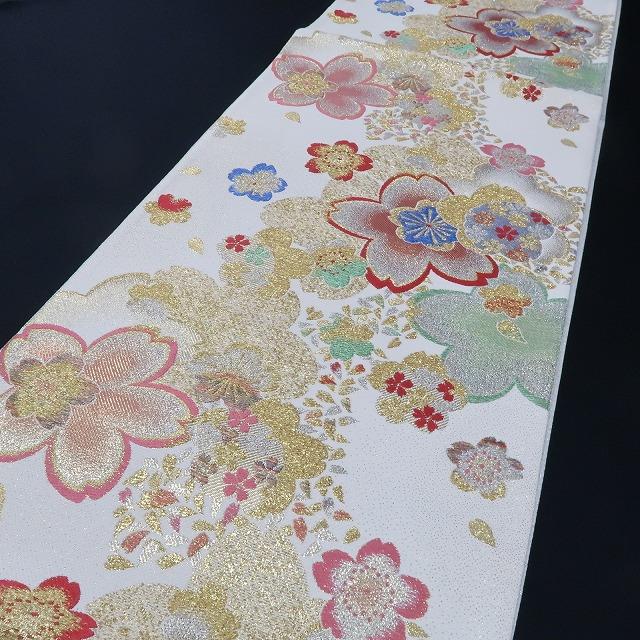 のパートナ⊢ 新品 西陣織“自然と笑顔の連鎖を生む桜の花道 ”袋帯 L-33 TqySC-m93493679631 桜 振袖用 しさで