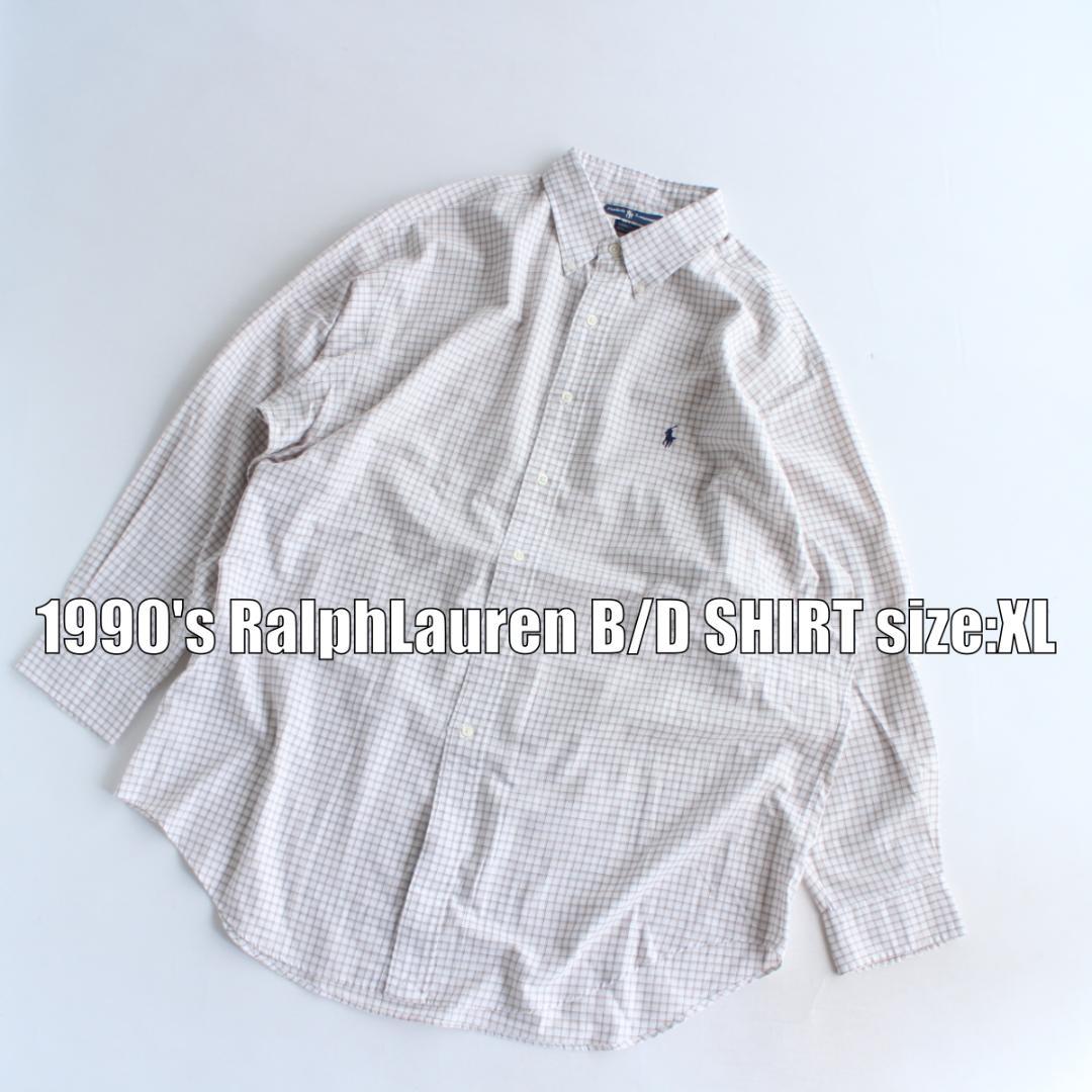 90s～ Ralph Lauren チェックシャツ XL　ビンテージ【GG107