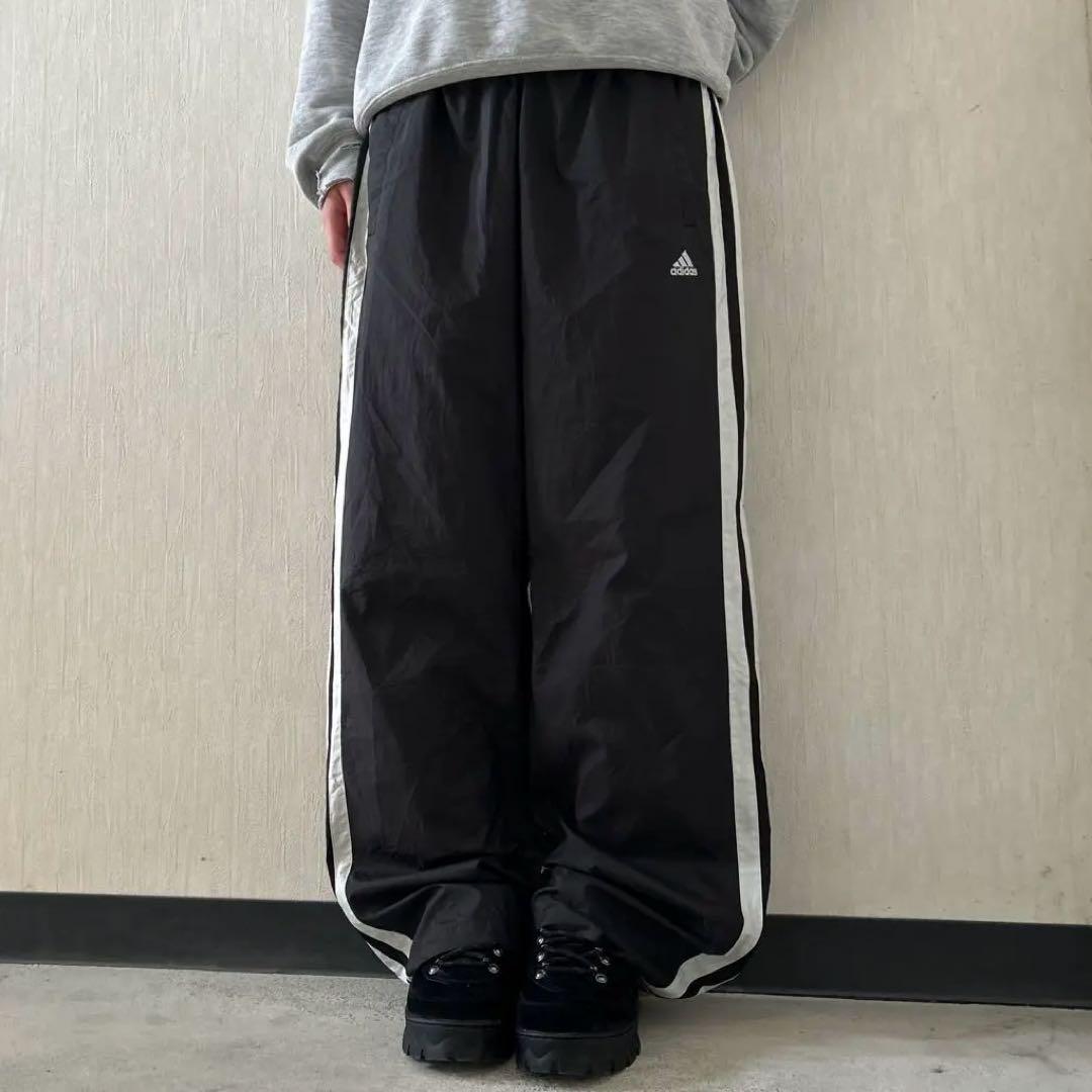 00s adidas Y2K バギー トラックパンツ ワイドレグ ストレート