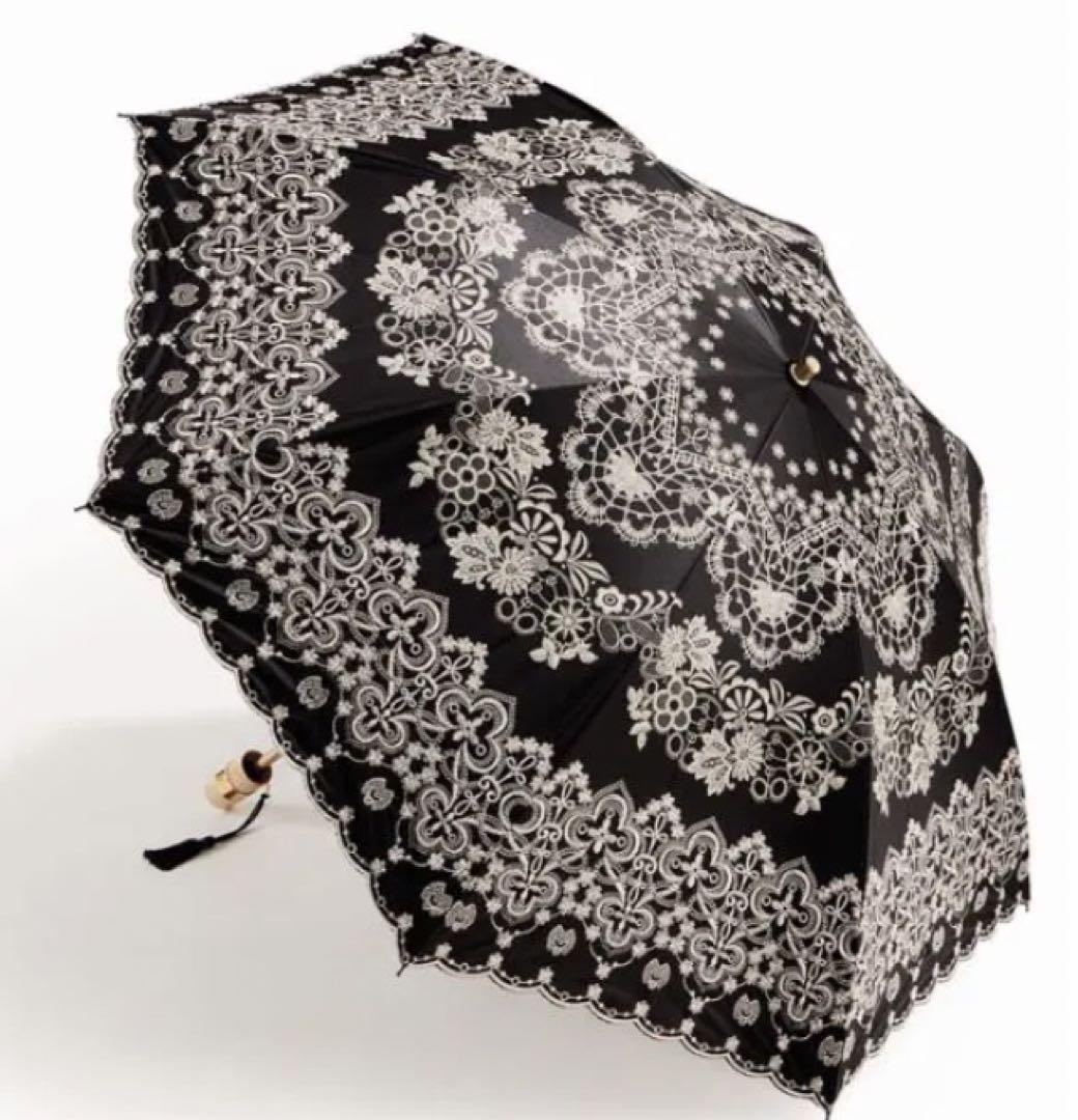 新品】ミラ・ショーン 日傘 レース刺繍 晴雨兼用折りたたみ傘 今なら