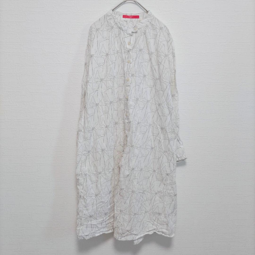 ●グラニフ●パウル・クレー パターン｜シャツワンピース●Lサイズ●後ろボタン● Design Tshirts Store graniph（デザイン ティーシャツ ストア