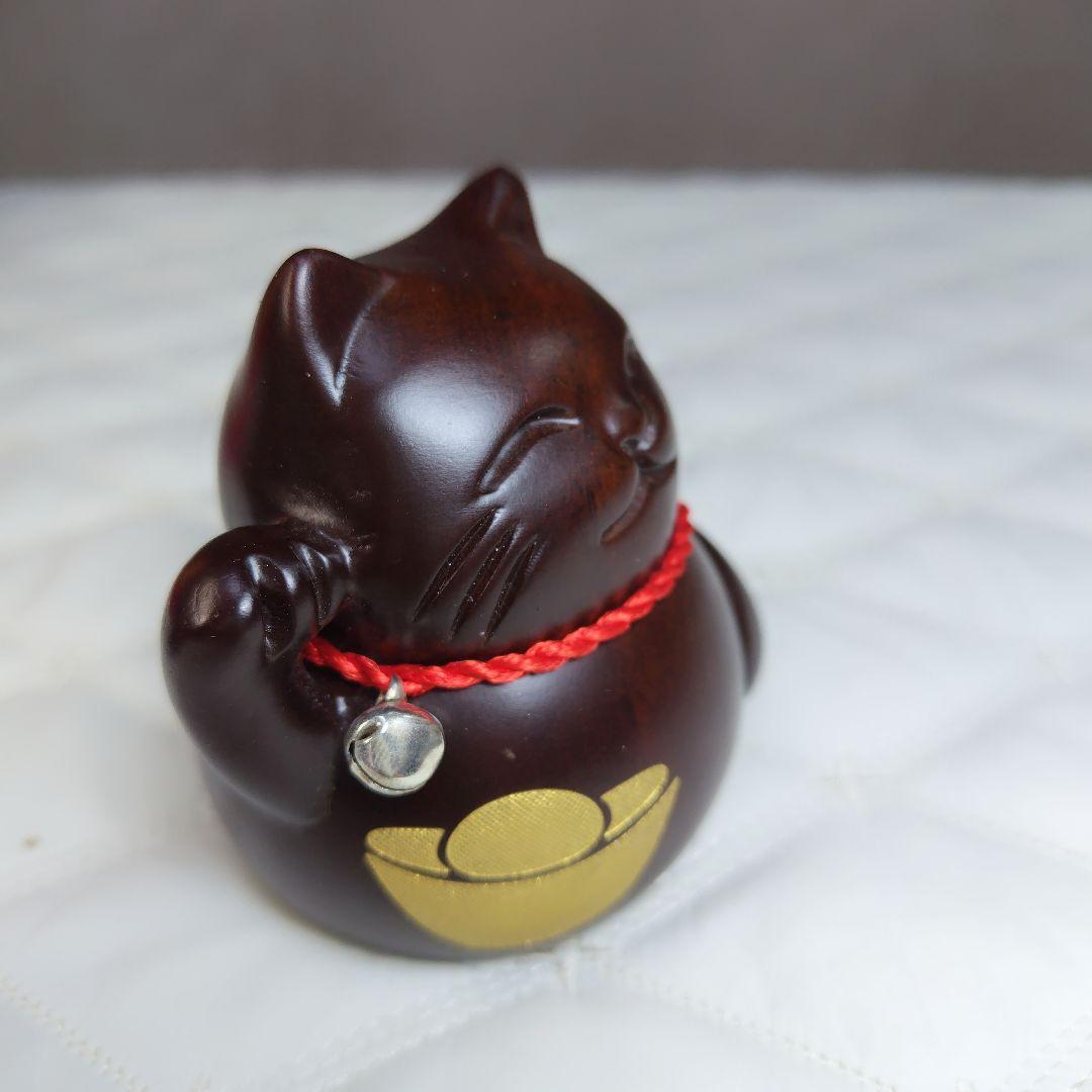 新商品!! 招き猫 置物 おしゃれ 木製 木彫り 置き物 金運 開運