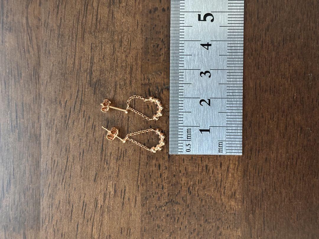 【メーカー再生品】 4℃ フープ型ピアス クリスタル装飾 アクセサリー