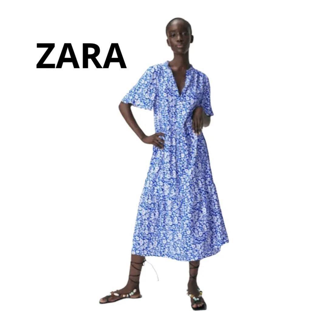 ZARA - 新品☆ZARA・ザラのフラワープリントワンピース☆ミント