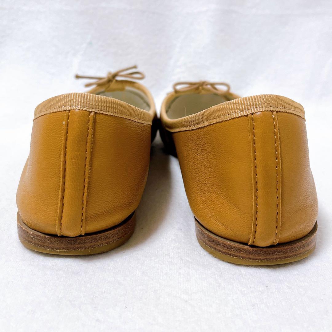美品 Repetto レペット バレエシューズ レザー 24 フラット キャメル 美品 Repetto レペット バレエシューズ レザー 24 フラット キャメル
