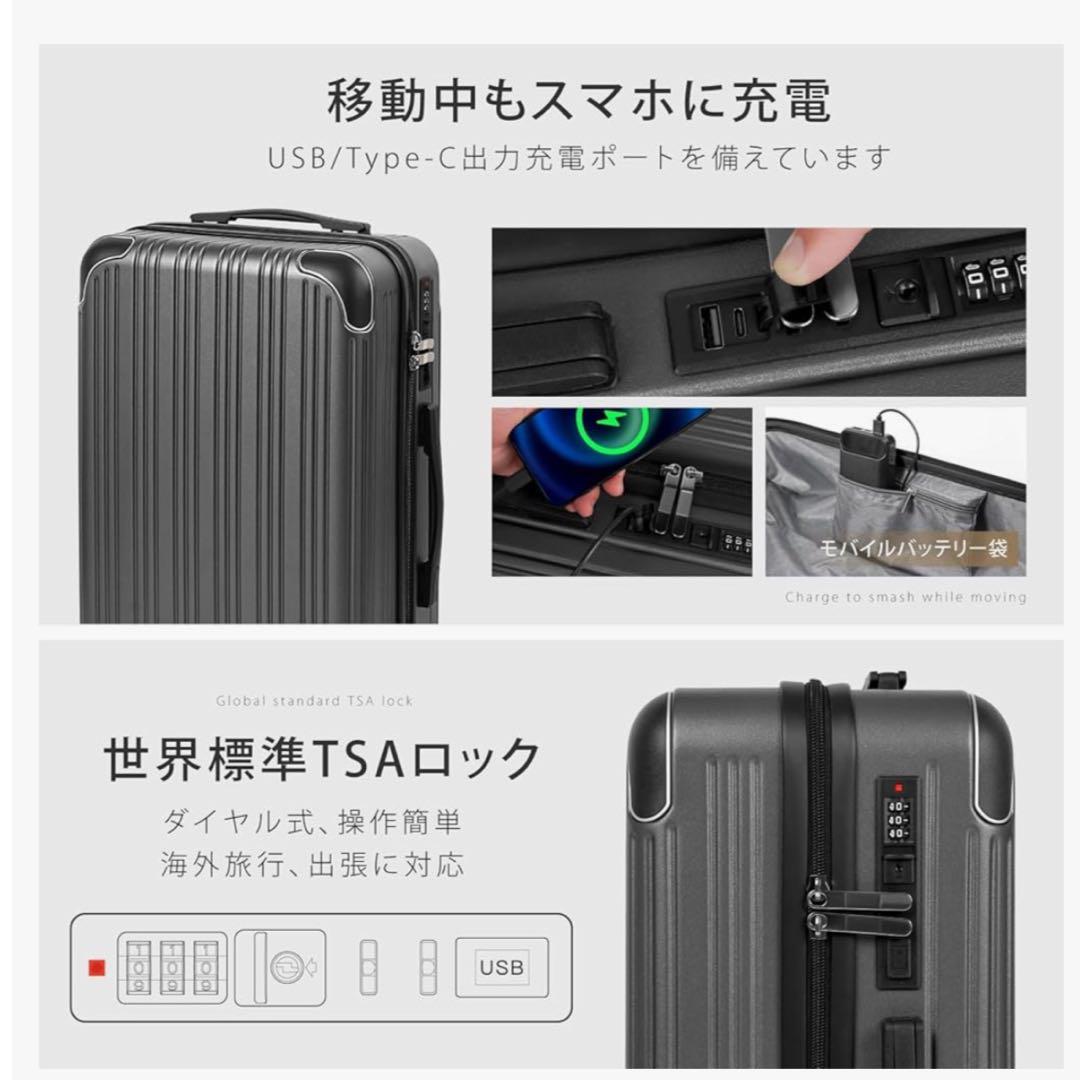 スーツケース キャリーケース キャリーバッグ 取り外せる極静音キャスター