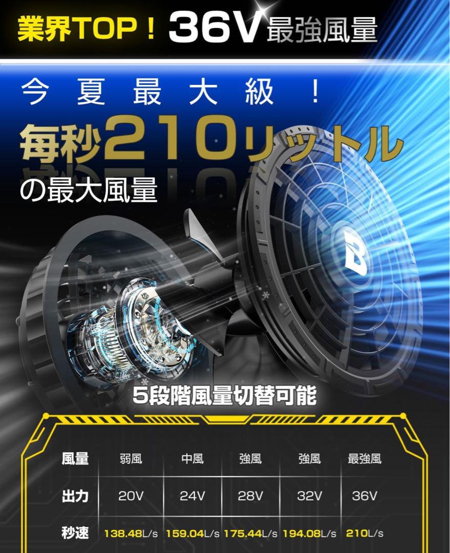 空調作業服 ファンバッテリーセット 2025 36V超高出力 30000mAh