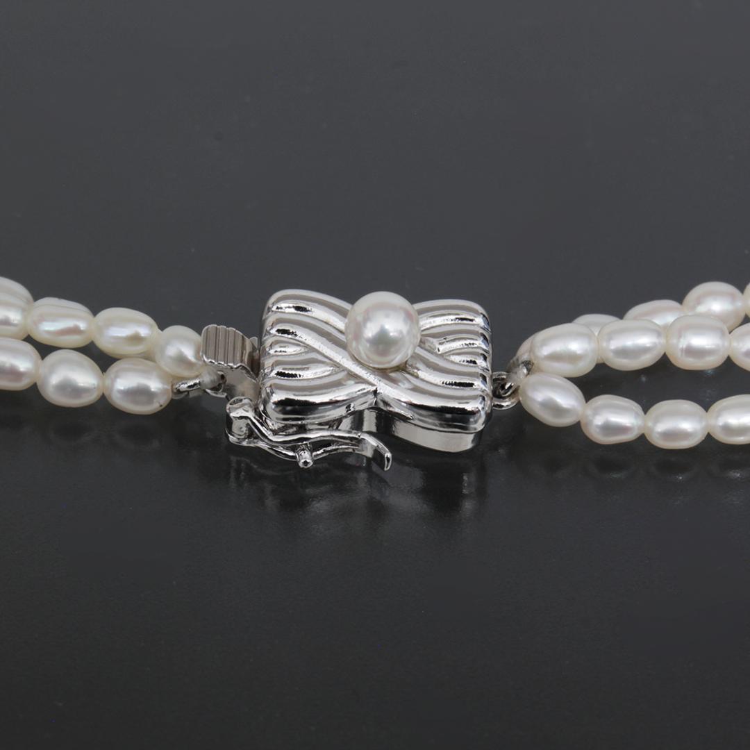 タサキ 田崎真珠 TASAKI パール 3連 ネックレス 40cm S刻印 タサキ 田崎真珠 TASAKI パール 3連 ネックレス 40cm S刻印