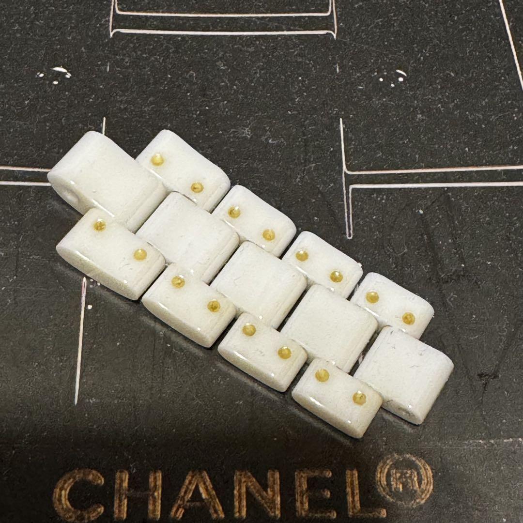 シャネル 純正品 J12 41mm用 純正ベルトパーツ ホワイト コマ