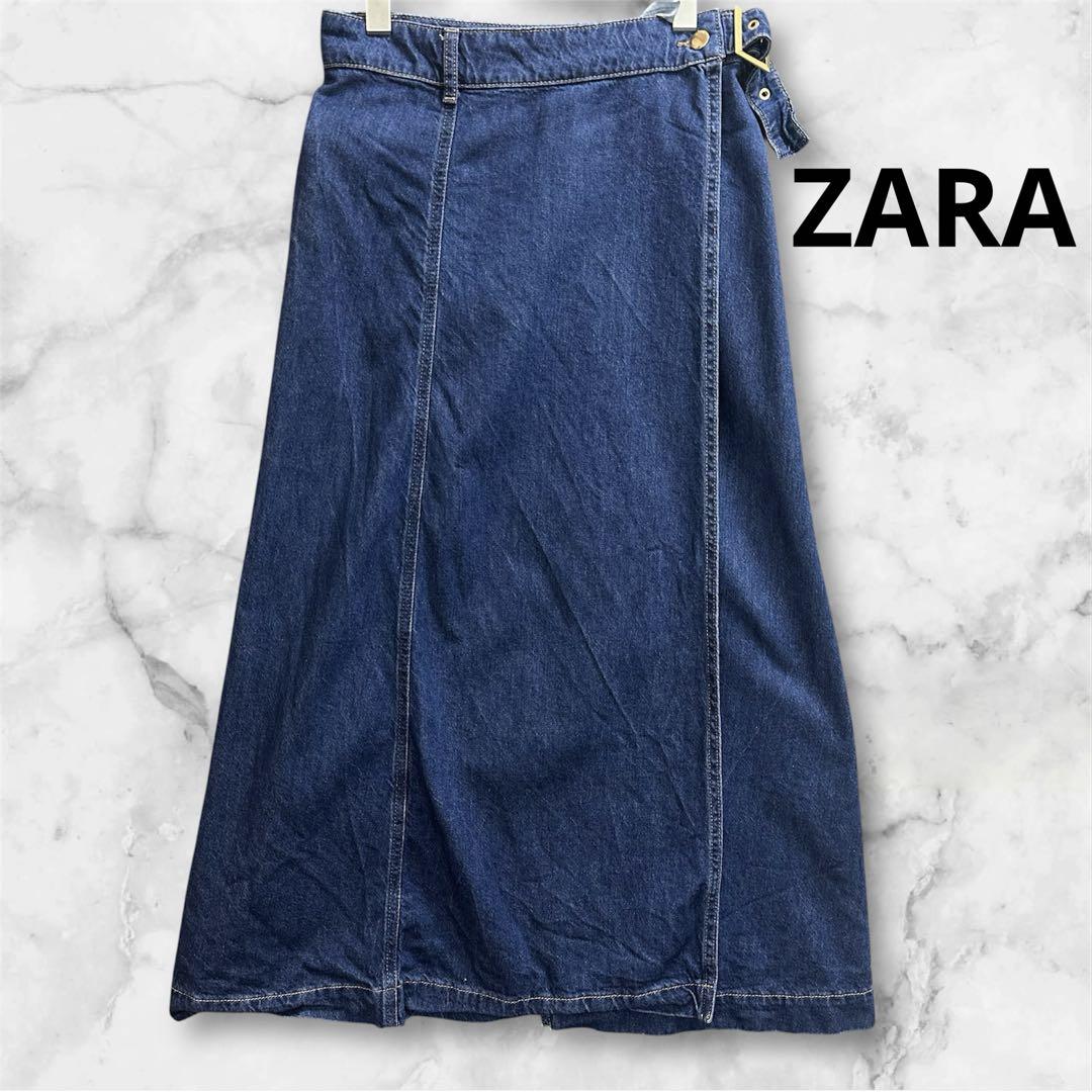 ZARA ザラ ラップスカート 巻きスカート ロングスカート デニム