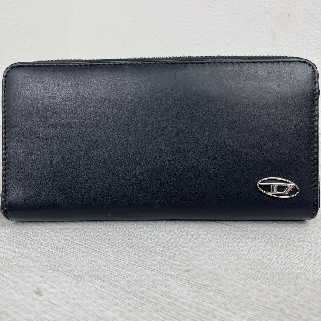 現行・極美品✨ DIESEL ディーゼル 長財布 ロゴ金具 レザー ブラック