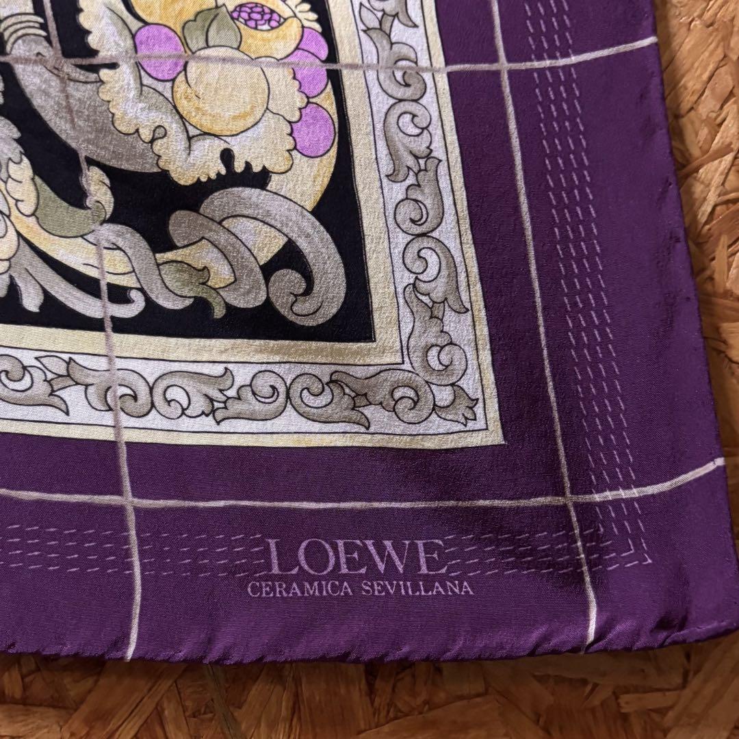 LOEWEロエベ 大判シルクスカーフ CERAMICA SEVILLANA