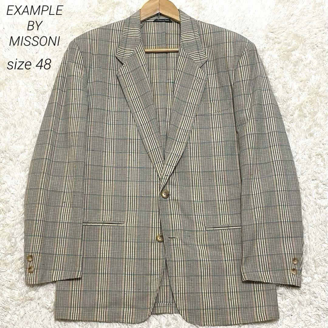 MISSONI テーラードジャケット チェック 綿100% イタリア製 48春夏