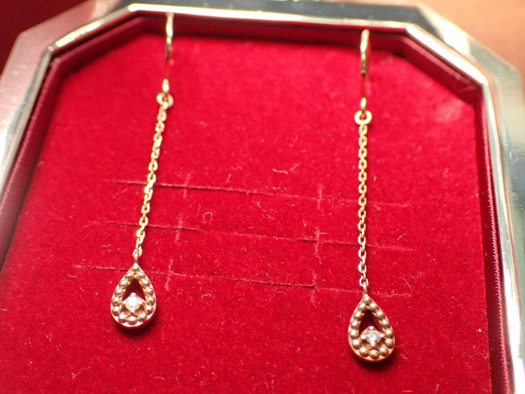 【最終】Vendome Aoyama K10YG ダイヤ しずくモチーフ ピアス