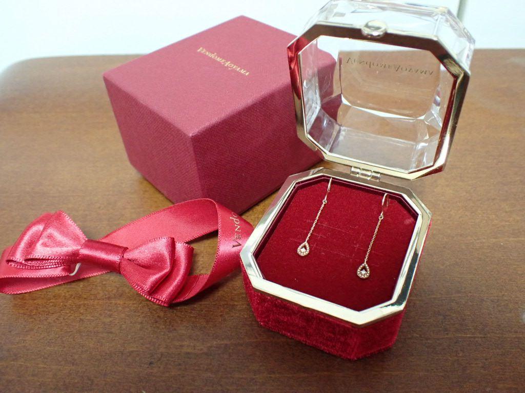 【最終】Vendome Aoyama K10YG ダイヤ しずくモチーフ ピアス