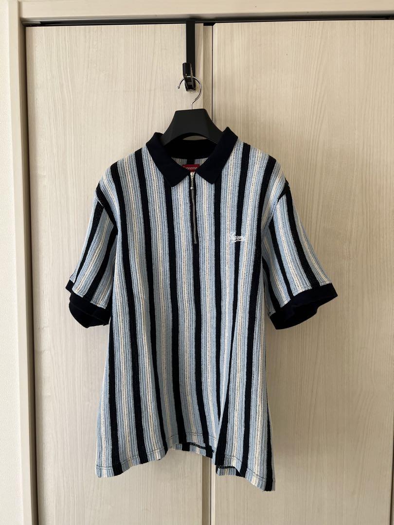 トップス supreme Open Knit Stripe Zip Polo(L)