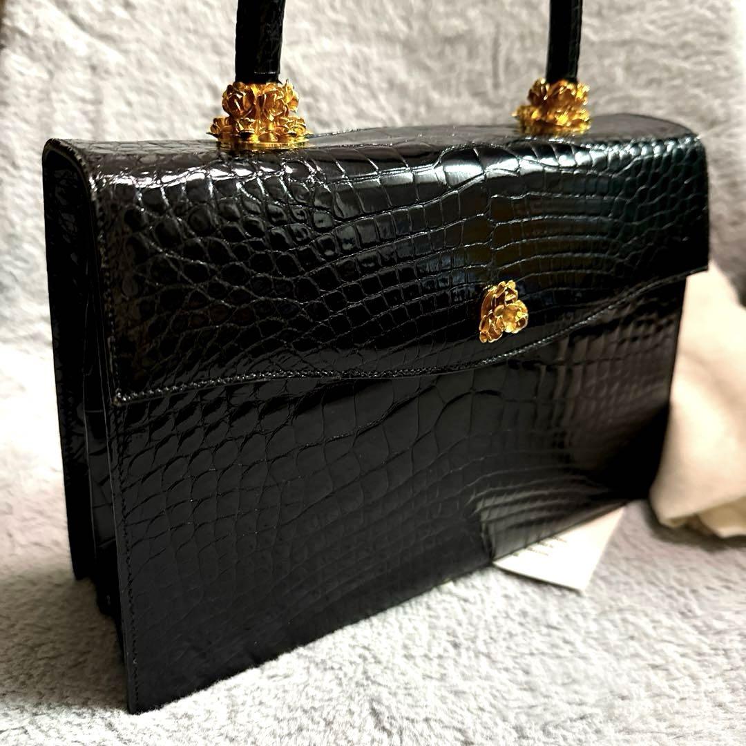 タグ付き‼️キレイ美品✨定価約97万❣️BALLY ✨最高級クロコダイル♡バッグ