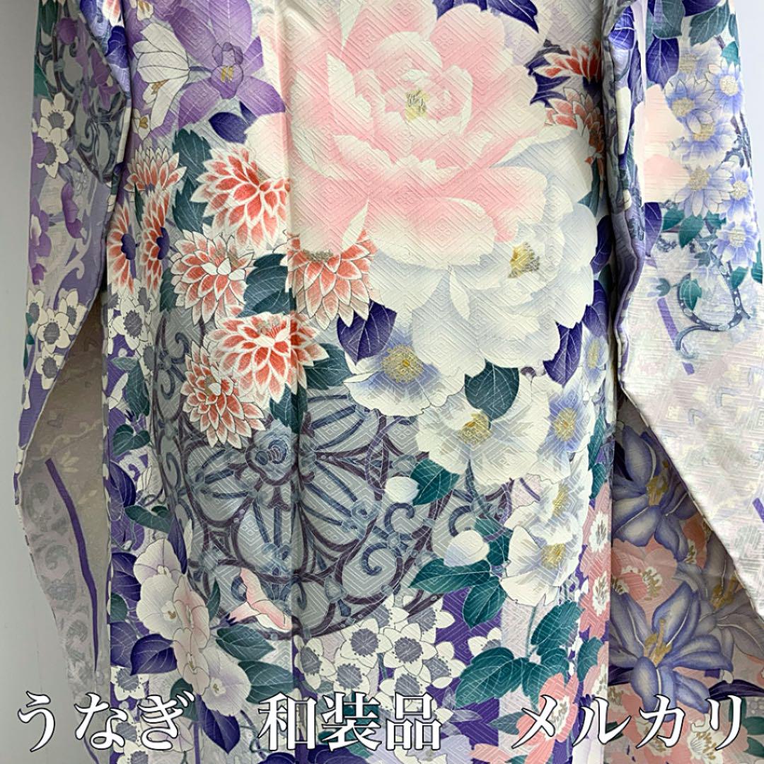 振袖セット 古典草花 U93Sm-m93556270106 紫 高品質国産