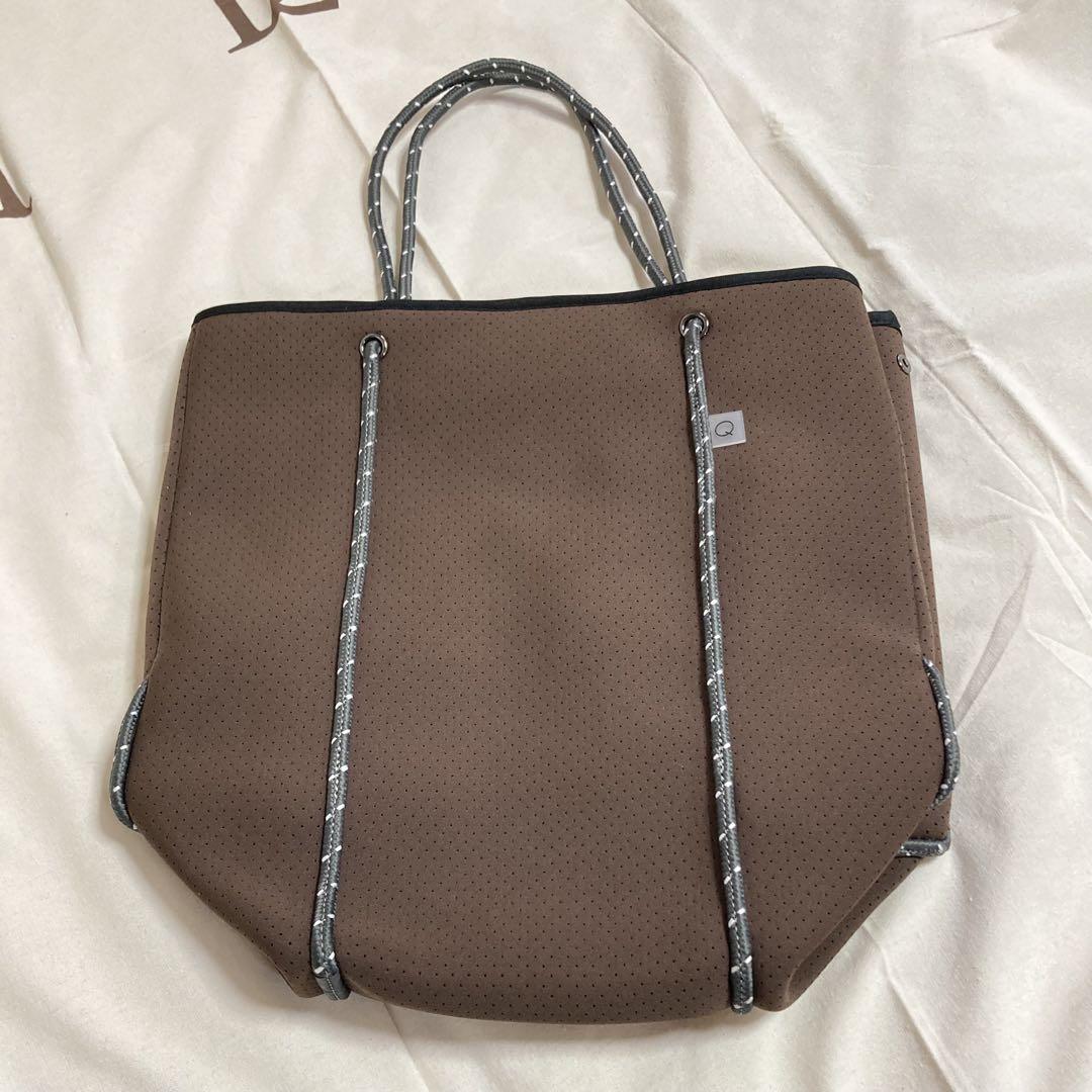 新品☆qbag paris ネオプレーン Lサイズ ジップ付 トートバッグ