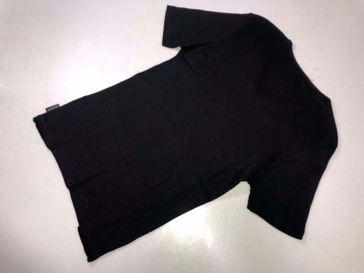 59◆GUCCI グッチ◆半袖ニット 黒系 Sサイズ Tシャツ Vネックトップス