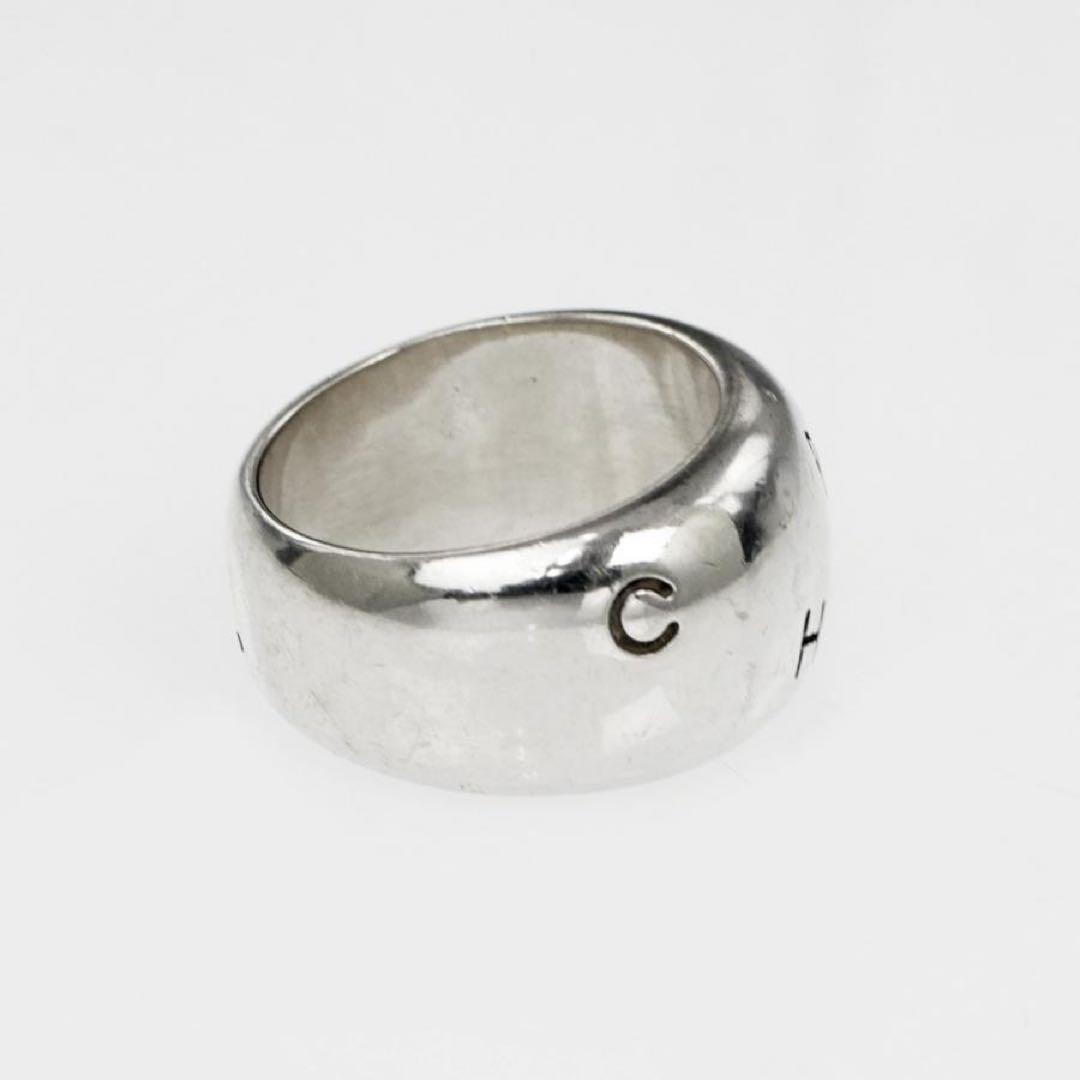 CHANEL (シャネル) ロゴ アルファベット シルバーリング 指輪SV925 CHANEL (シャネル) ロゴ アルファベット シルバーリング 指輪SV925