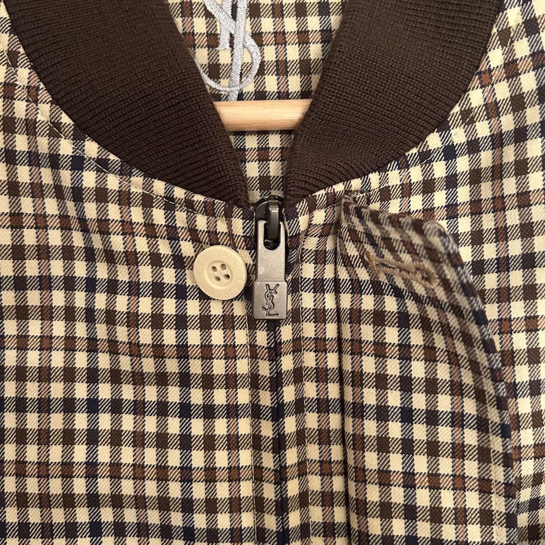 イヴ・サンローラン チェックブルゾン 古着 - メルカリ