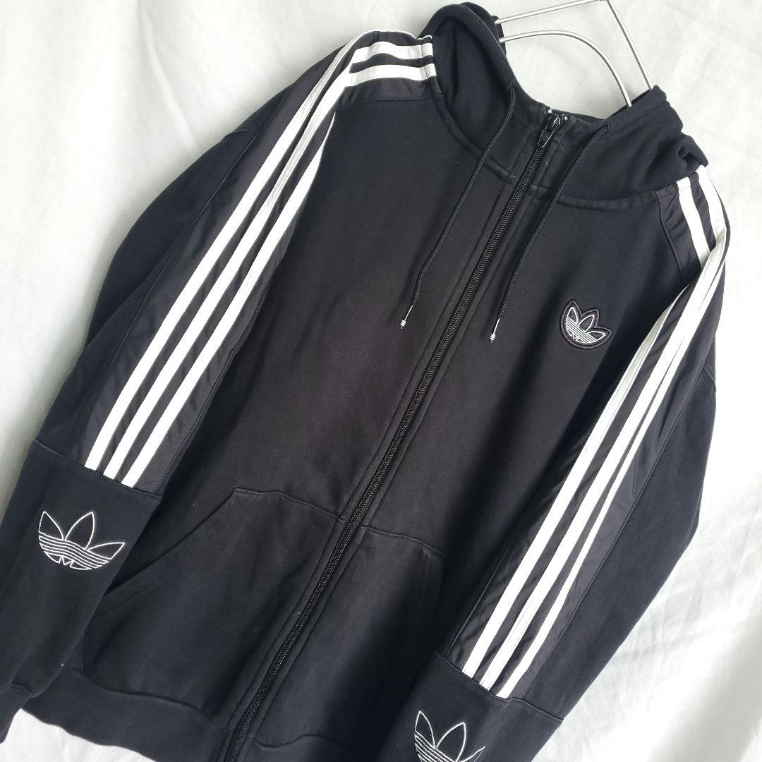 adidas アディダス　ジップアップパーカー　 パーカー　 フーディーブラック