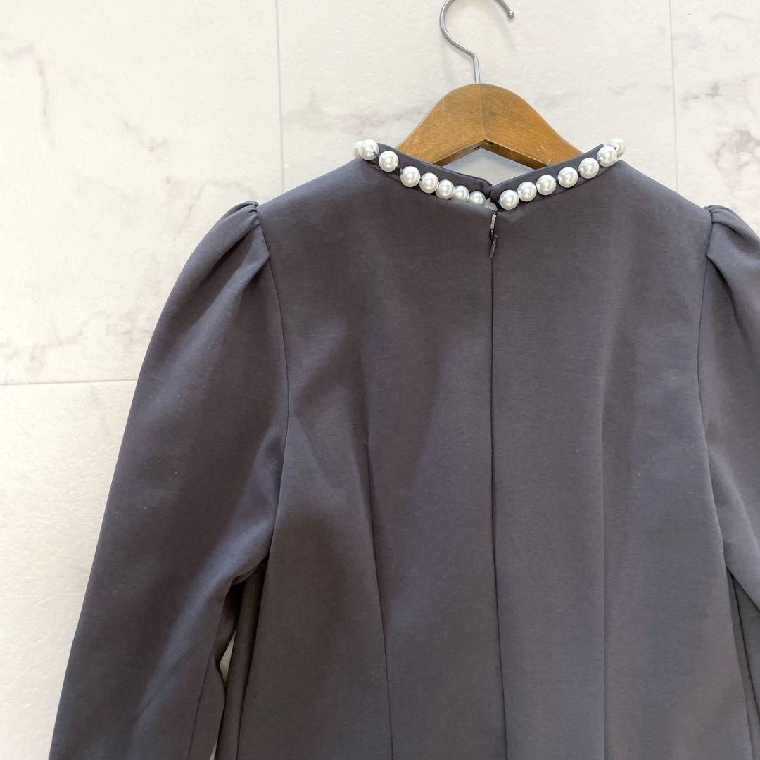 ジャスグリッティー 定価25,300円 パール付ダンボールニットミニワンピース