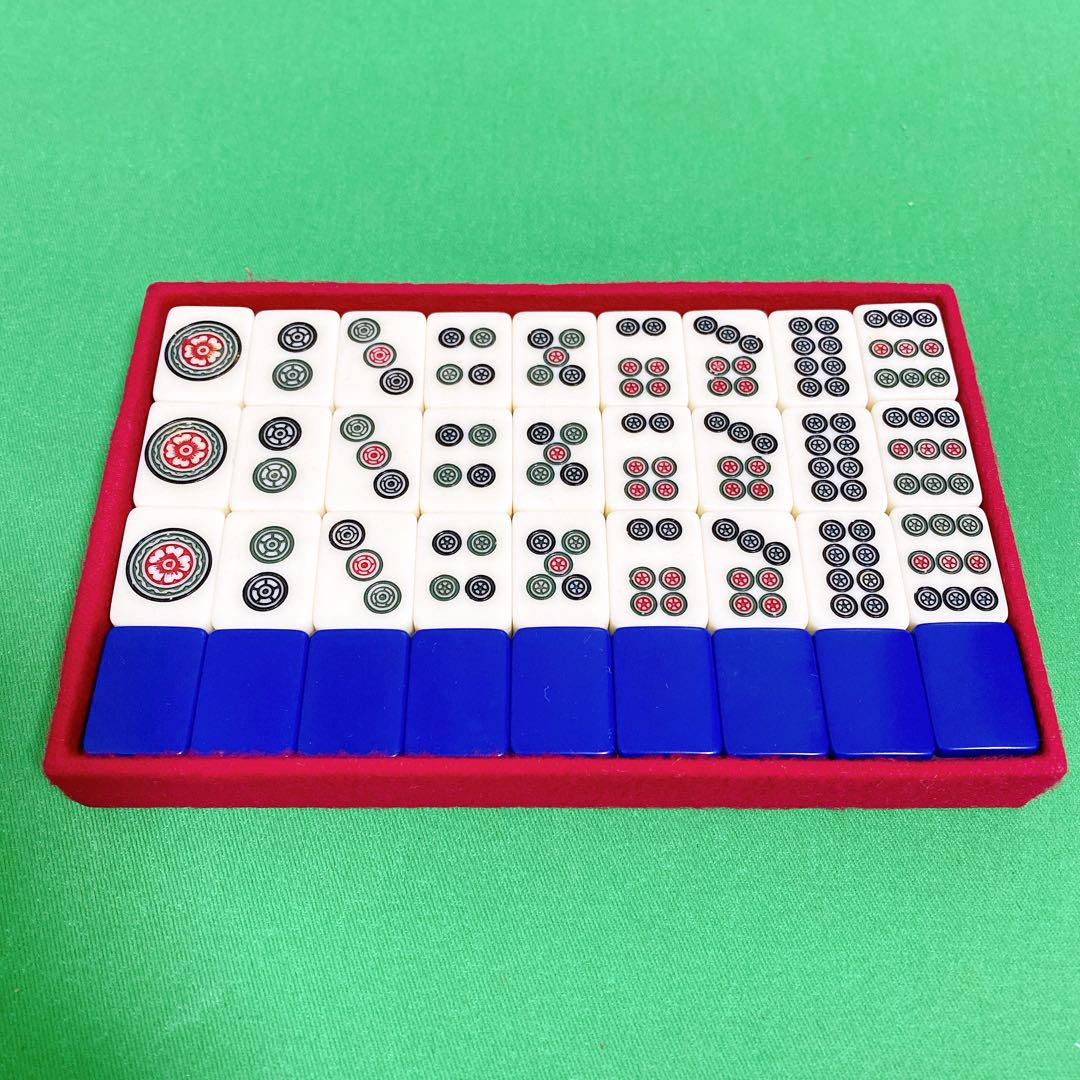 【ミズノ丸一】コバルトブルー 一索三本羽　高級麻雀牌　Made in Japan