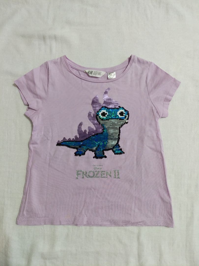 H&M トップス Tシャツ アナ雪 スパンコール