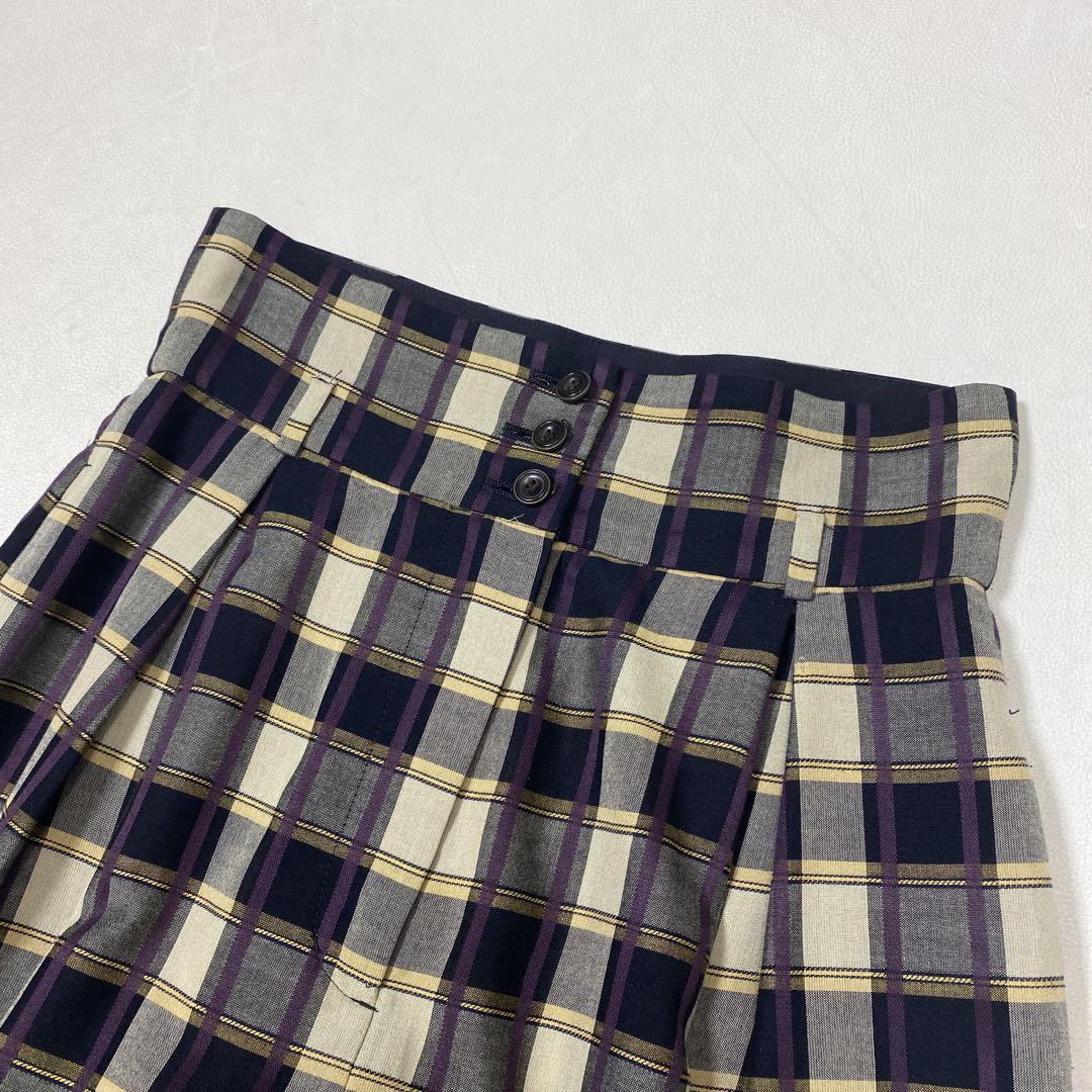 新品】ロイスクレヨンチェックハイウエストタックパンツ