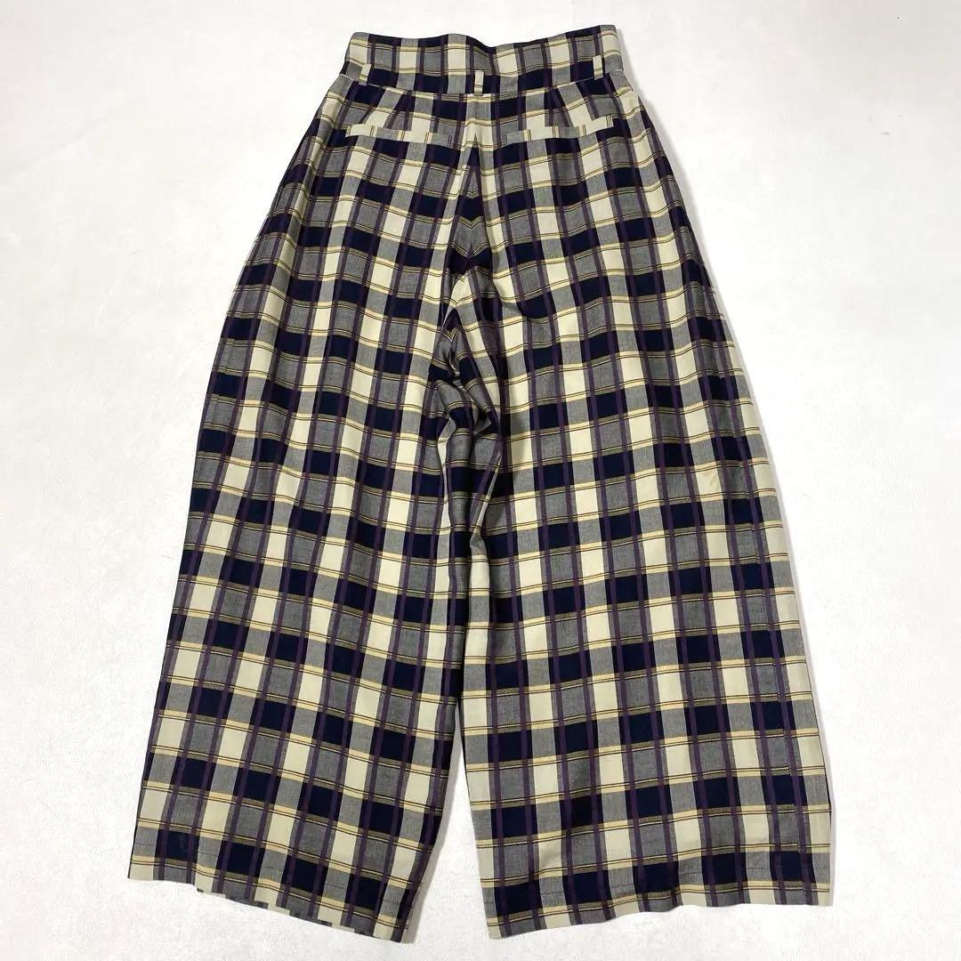 割引価格 新品】ロイスクレヨンチェックハイウエストタックパンツ パンツ
