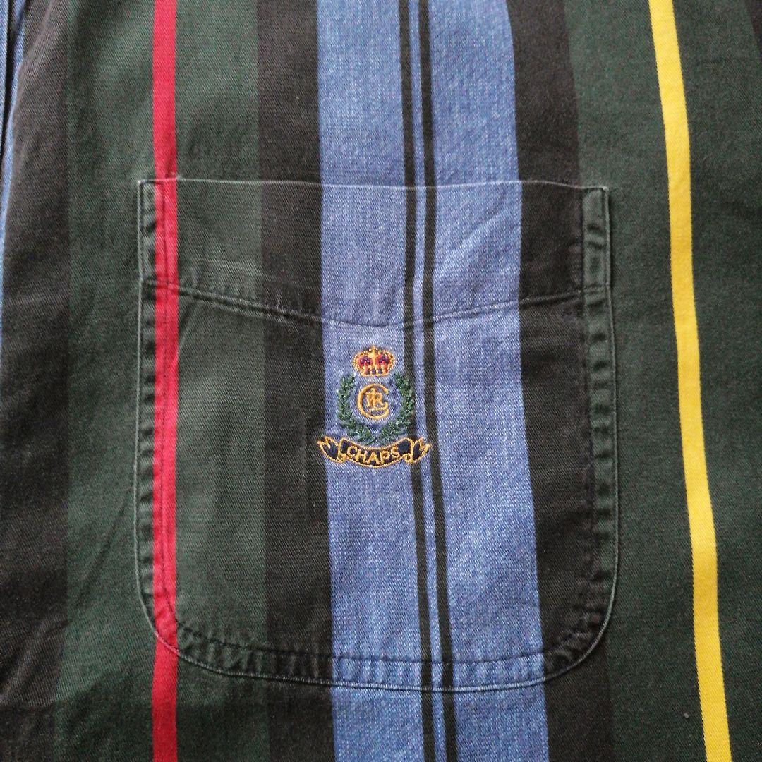 格安再入荷 大人気 刺繍ロゴ マルチストライプ長袖シャツ bFIV2-m93593282975 チャップスラルフローレン 送料無料得価