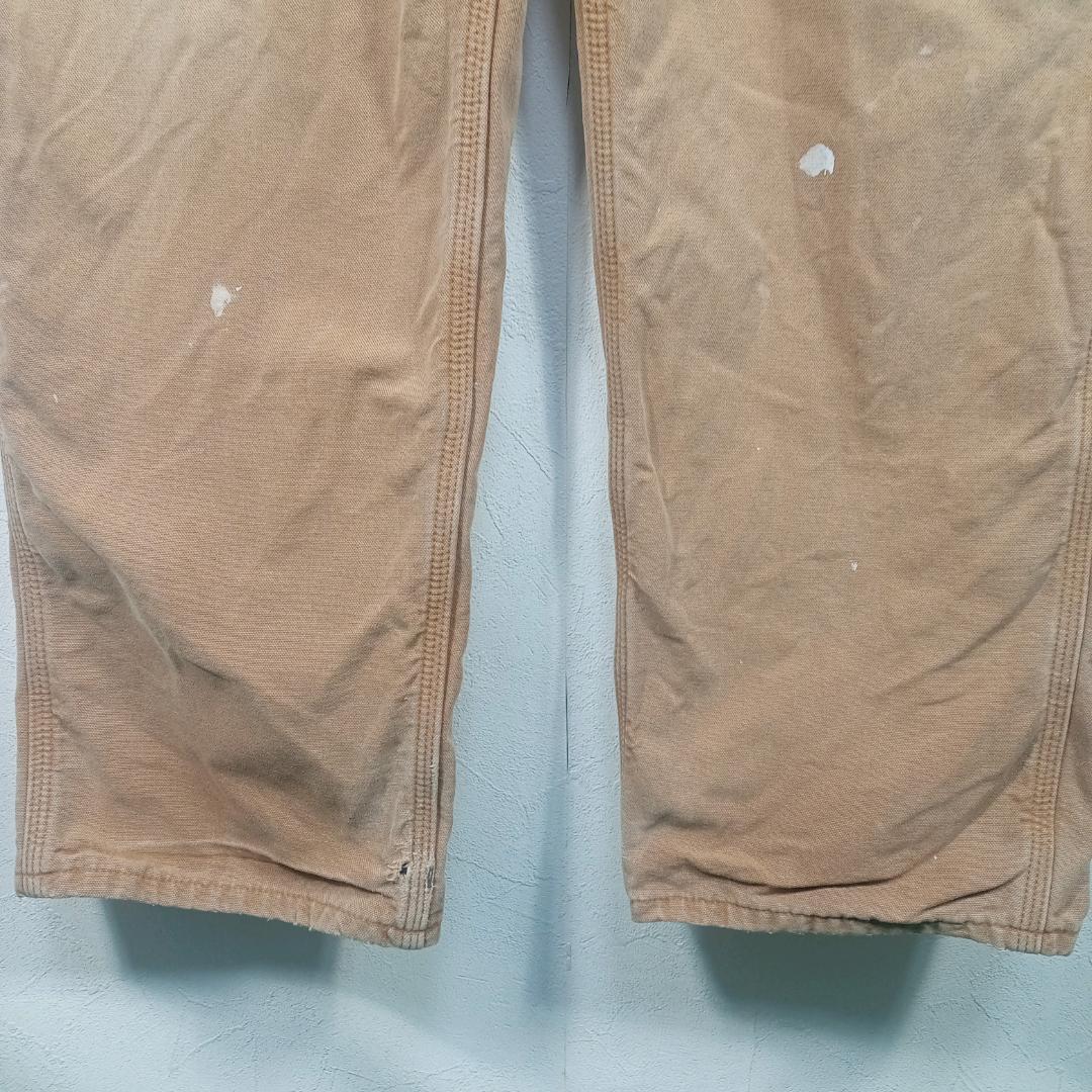 売れ筋アイテムラン carhartt ダックペインターパンツ 42x32 裏地チェック ルーズ パンツ