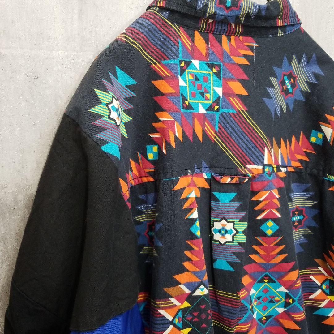 一点物 リメイクNOTCONVENTIONAL長袖柄シャツ2XL iJW7r-m93600392163 ビッグサイズ 再入荷新品