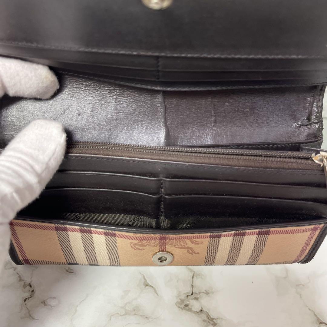 BURBERRY バーバリー 長財布 ノバチェック ホース 本革 レザー