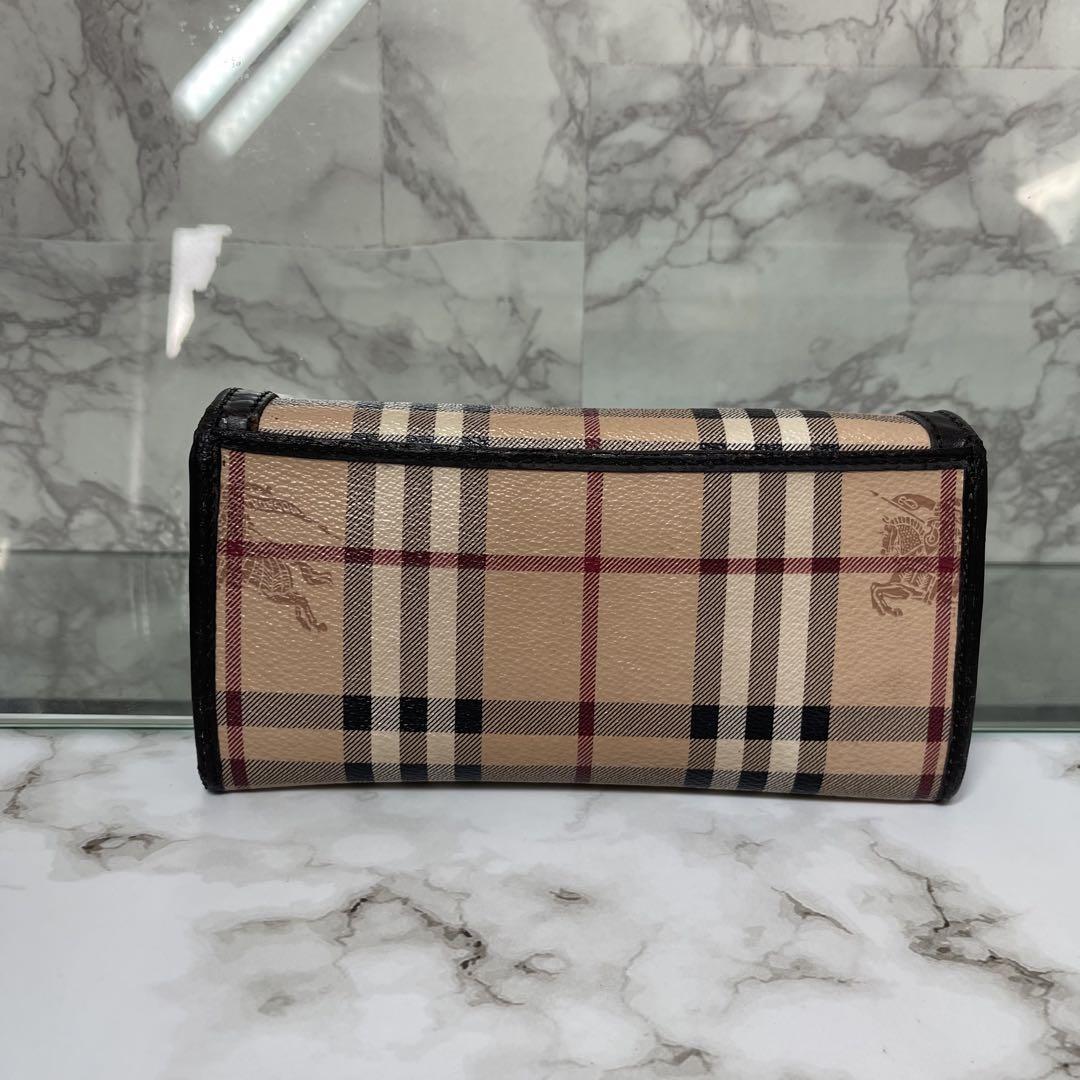 BURBERRY バーバリー 長財布 ノバチェック ホース 本革 レザー