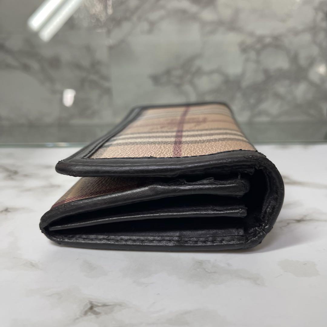 BURBERRY バーバリー 長財布 ノバチェック ホース 本革 レザー