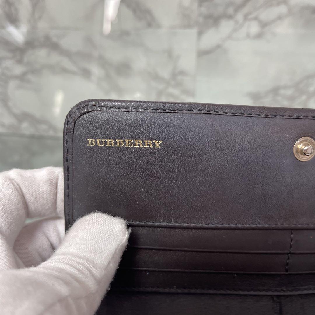 BURBERRY バーバリー 長財布 ノバチェック ホース 本革 レザー
