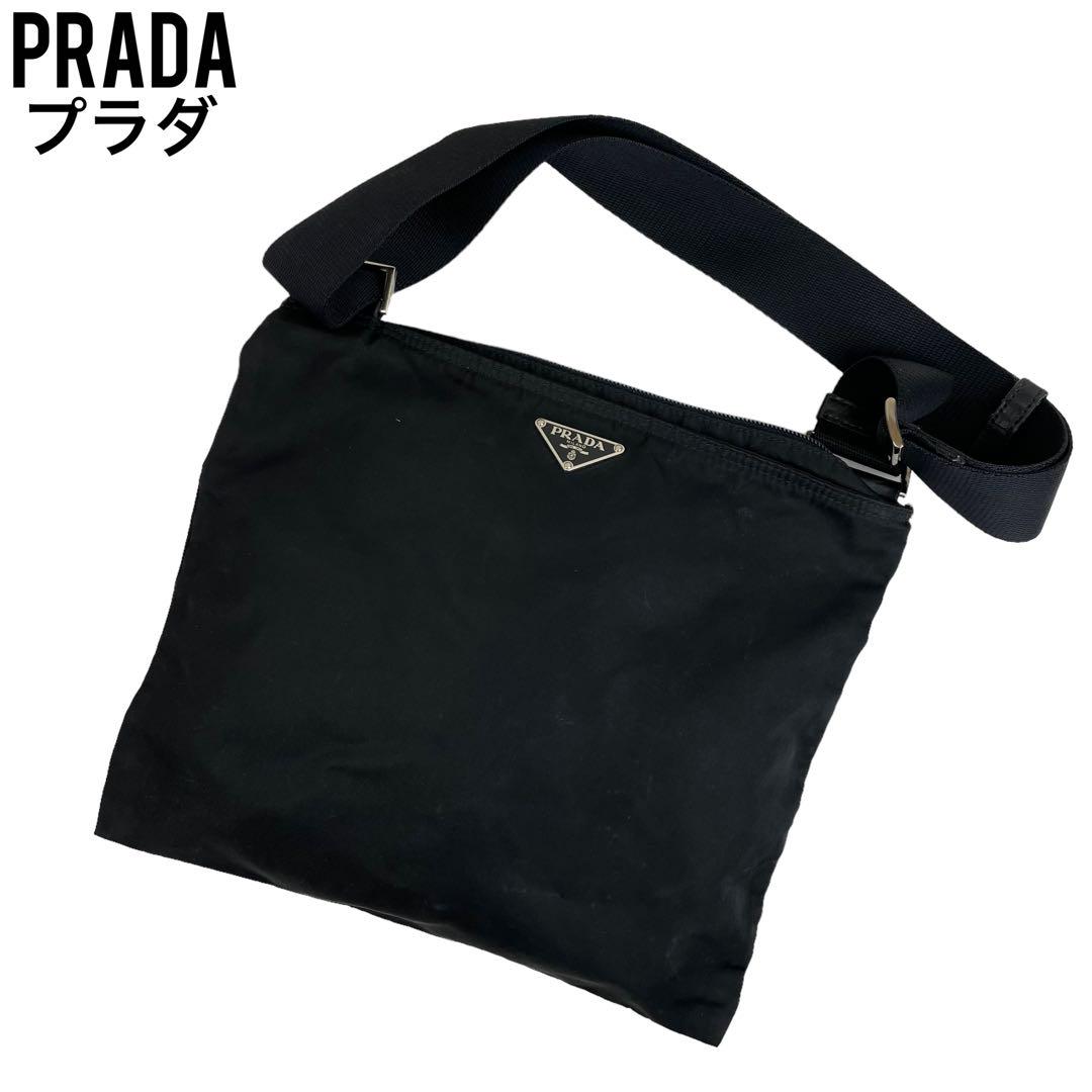 Whiteshop良品　PRADA プラダ　ショルダーバッグ　サコッシュ　ブラック　黒　斜め掛け