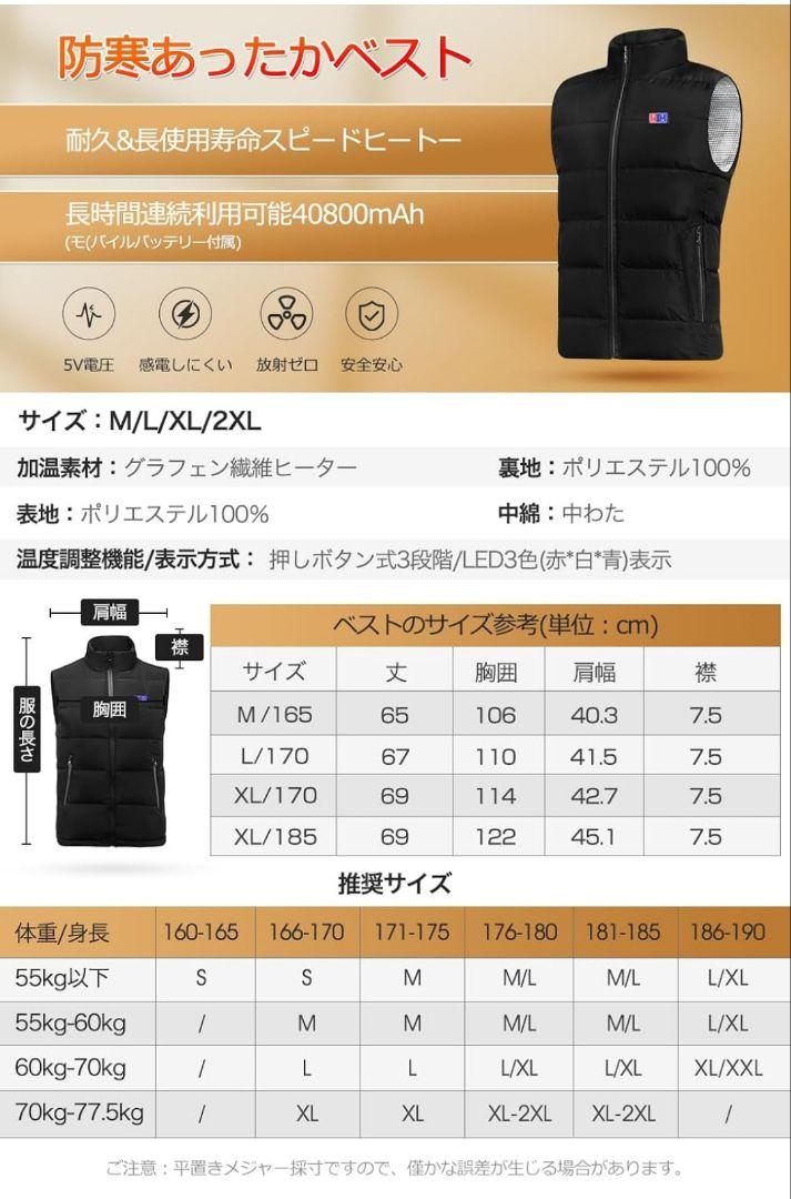 [Caxzyn] 電熱ベスト 加熱ベスト 【17箇所発熱 ad8-840