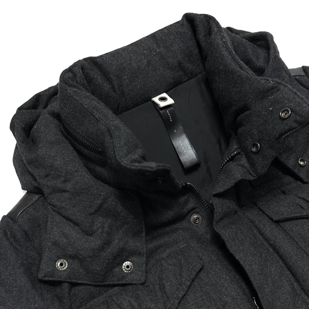 定価11万 wjk HEAVY WOOL POPLIN フードダウンジャケットS