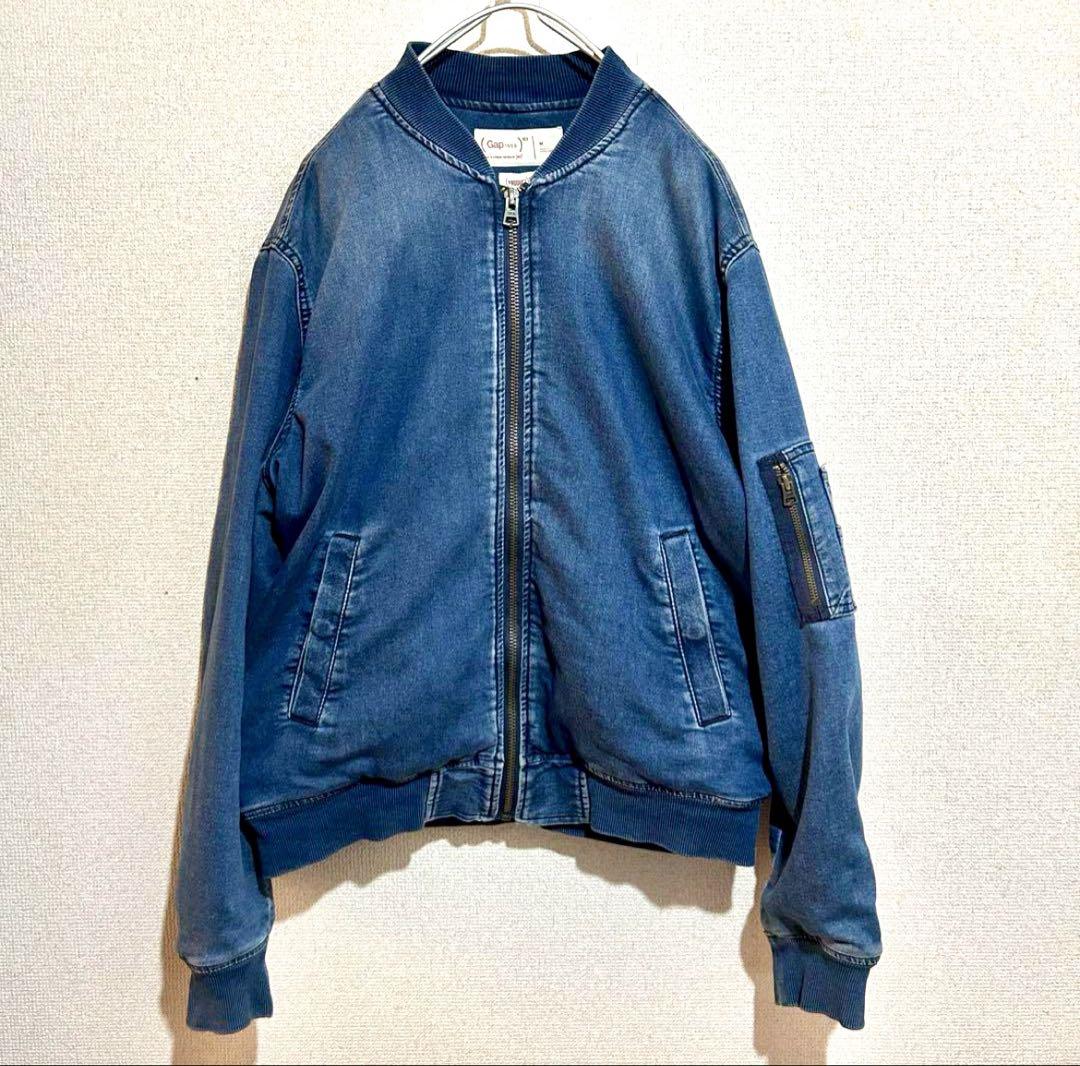 GAP ビンテージ加工 MA-1 デニム ジャケット